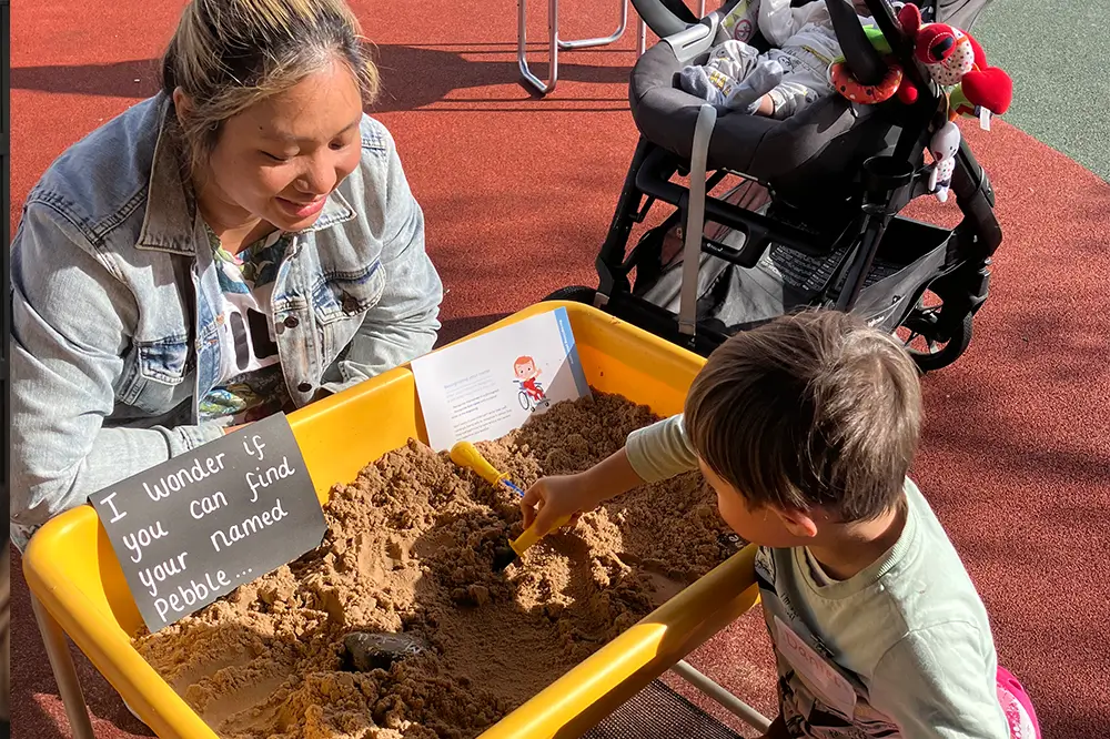 Sandpit play at a school ready session