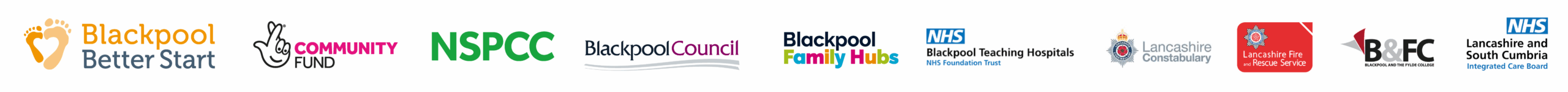 Partner logos including NSPCC and Family Hubs